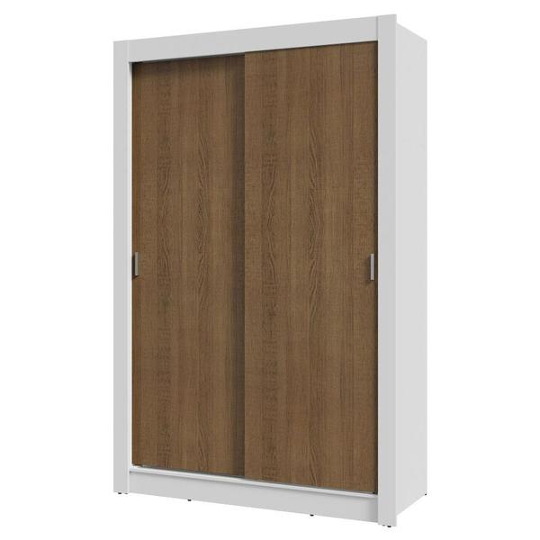 Imagem de Guarda-Roupa Solteiro 2 Portas de Correr Branco/Rustic Milano Madesa