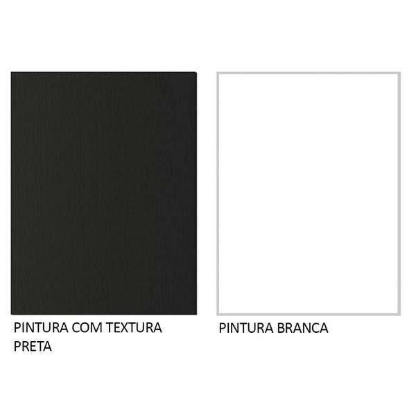 Imagem de Guarda-Roupa Solteiro 2 Portas de Correr com Espelho Preto/Branco Milano Madesa