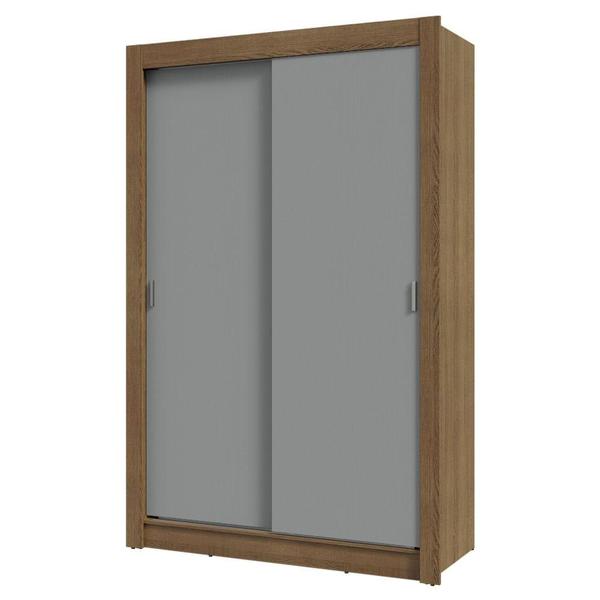 Imagem de Guarda-Roupa Solteiro 2 Portas de Correr Rustic/Cinza Milano Madesa