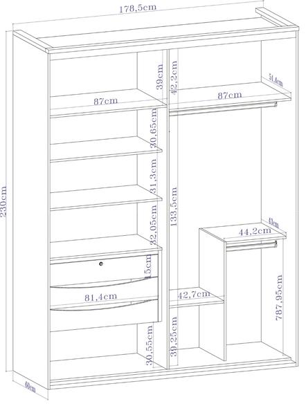 Imagem de Guarda Roupa Solteiro 2 Portas MDF 1,78 m Inovatto Belmax