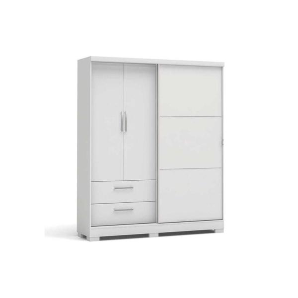 Imagem de Guarda Roupa Solteiro 3 Portas (1 de Correr) e 2 Gavetas C533 Branco - Kappesberg