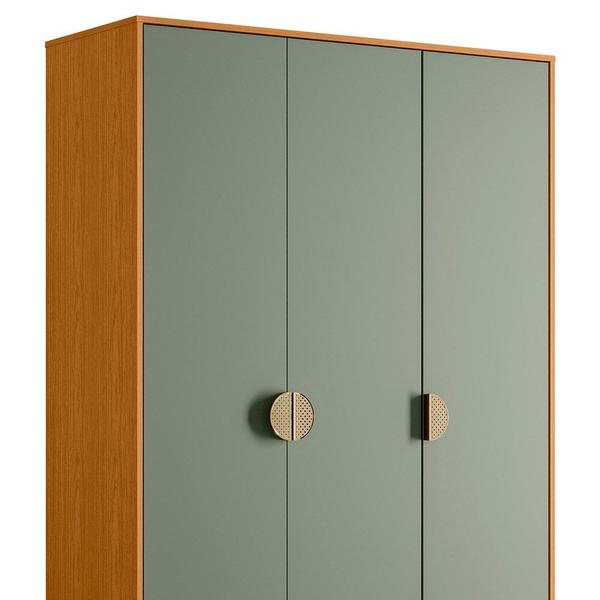 Imagem de Guarda Roupa Solteiro 3 Portas 2 Gavetas 120cm Ipê Cinamomo/Sálvia - Albatroz