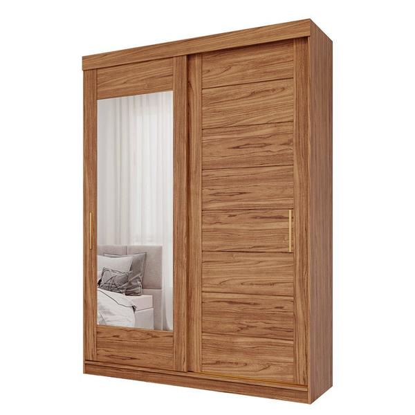 Imagem de Guarda-roupa Solteiro 3 Portas de Correr 3 Gavetas sem Pés 100% Mdf Dubai Espresso Móveis