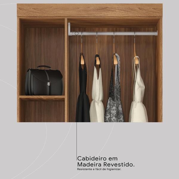 Imagem de Guarda Roupa Solteiro 3 Portas e 1 Gaveta Realeza - Amêndola Touch/Off White