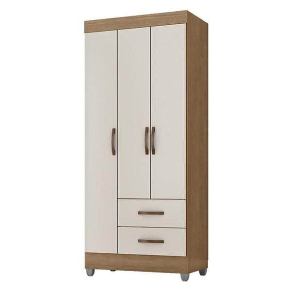 Guarda Roupa Solteiro 3 Portas e Cômoda 4 Gavetas Lite Nature Off White Móveis Leão - MOVEIS LEAO Imagem de Guarda Roupa Solteiro 3 Portas e Cômoda 4 Gavetas Lite Nature Off White Móveis Leão