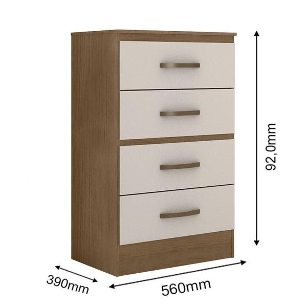 Guarda Roupa Solteiro 3 Portas e Cômoda 4 Gavetas Lite Nature Off White Móveis Leão - MOVEIS LEAO Imagem de Guarda Roupa Solteiro 3 Portas e Cômoda 4 Gavetas Lite Nature Off White Móveis Leão