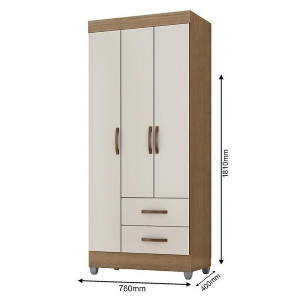 Guarda Roupa Solteiro 3 Portas e Cômoda 4 Gavetas Lite Nature Off White Móveis Leão - MOVEIS LEAO Imagem de Guarda Roupa Solteiro 3 Portas e Cômoda 4 Gavetas Lite Nature Off White Móveis Leão