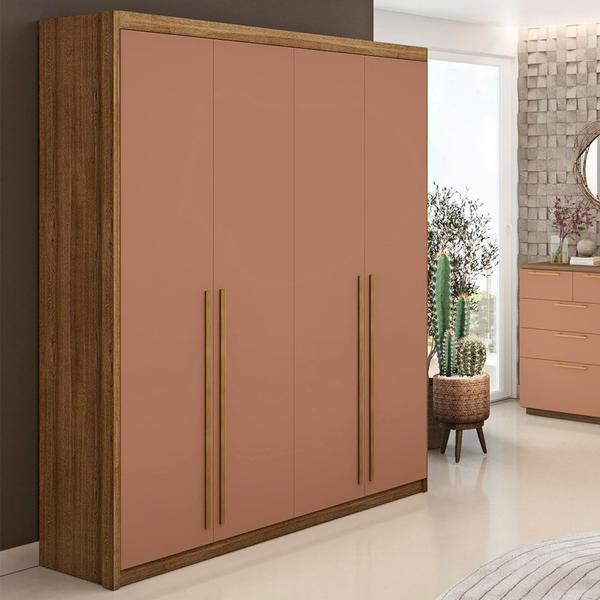 Imagem de Guarda Roupa Solteiro 4 Portas 183cm Dubai Nature/Camarim    - VLR MÓVEIS