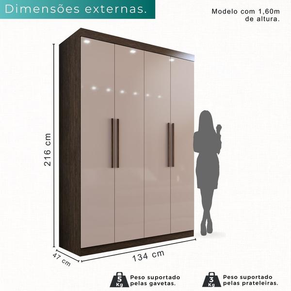 Imagem de Guarda-Roupa Solteiro 4 Portas 3 Gavetas Espanha - Mais Móveis