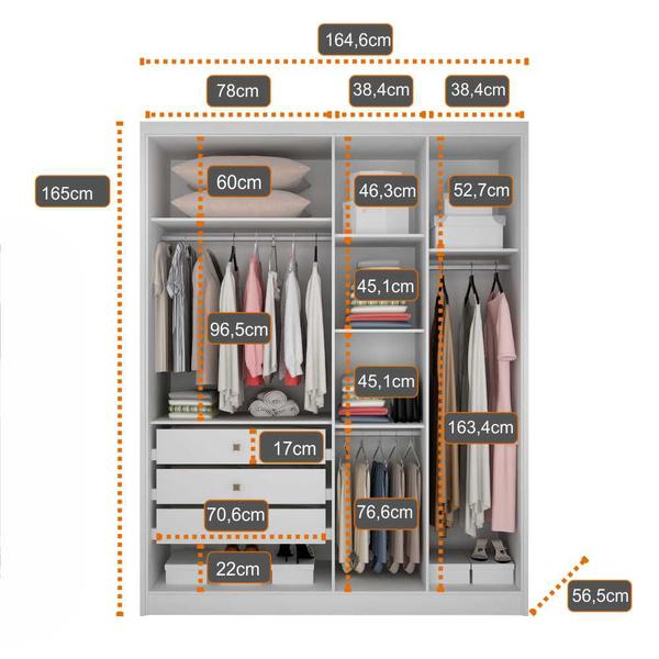 Imagem de Guarda Roupa Solteiro 4 Portas 3 Gavetas Sevilha Novo Horizonte