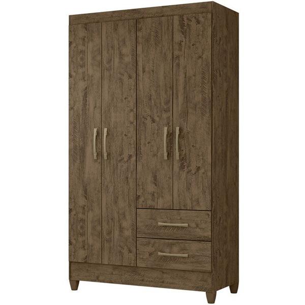 Imagem de Guarda Roupa Solteiro 4 Portas 9523 Castanho Wood Moval