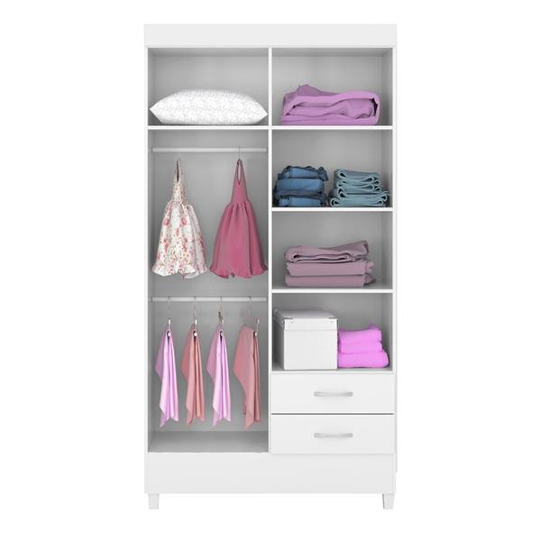 Imagem de Guarda Roupa Solteiro 4 Portas Astro 42860 Branco Rosa Flex Demóbile - Rocha Móveis