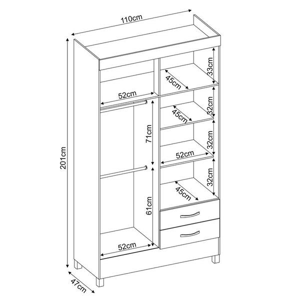 Imagem de Guarda Roupa Solteiro 4 Portas Astro 42860 Branco Rosa Flex Demóbile