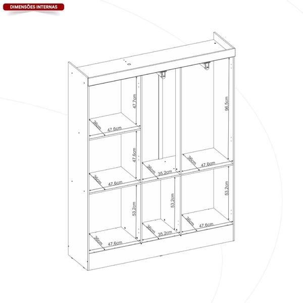 Imagem de Guarda-roupa Solteiro 5 Portas Ásia Yescasa