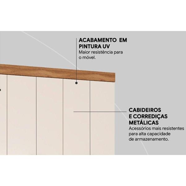 Imagem de Guarda Roupa Solteiro 6 Portas e 2 Gavetas Verso Amêndola Touch - Demóbile