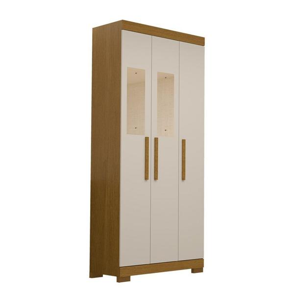 Imagem de Guarda-roupa Solteiro 82,60cm 3 Portas com Espelho 100% Mdf Papoulas Espresso Móveis