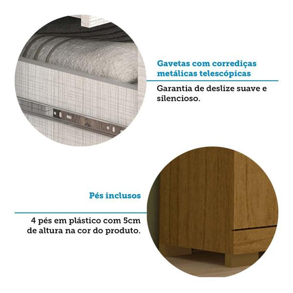 Imagem de Guarda-roupa Solteiro 82,60cm 3 Portas com Espelho 100% Mdf Papoulas Espresso Móveis