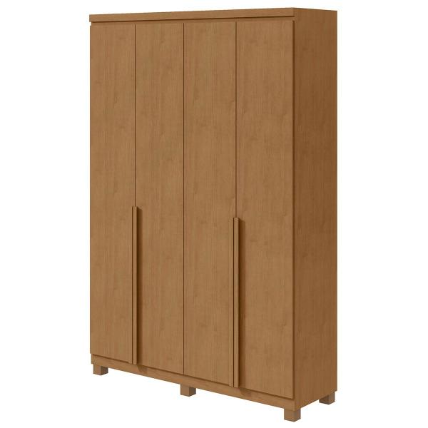 Imagem de Guarda-Roupa Solteiro Alonzo 4 Portas 2 Gavetas 100% Mdf 59957.58 Amêndoa Clean - Móveis Lopas