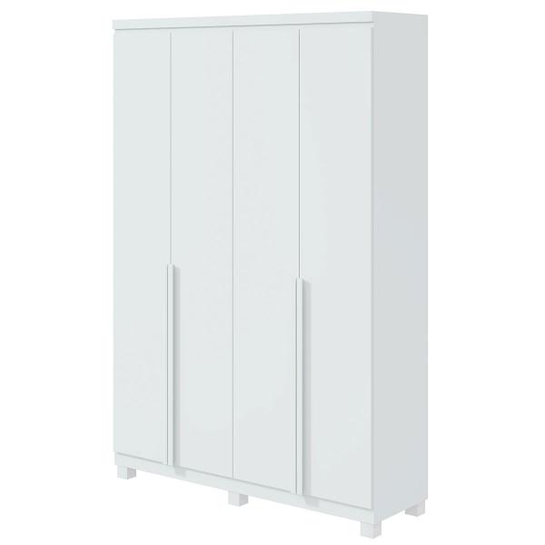 Imagem de Guarda-Roupa Solteiro Alonzo 4 Portas 2 Gavetas 100% Mdf 59957.58 Branco - Móveis Lopas