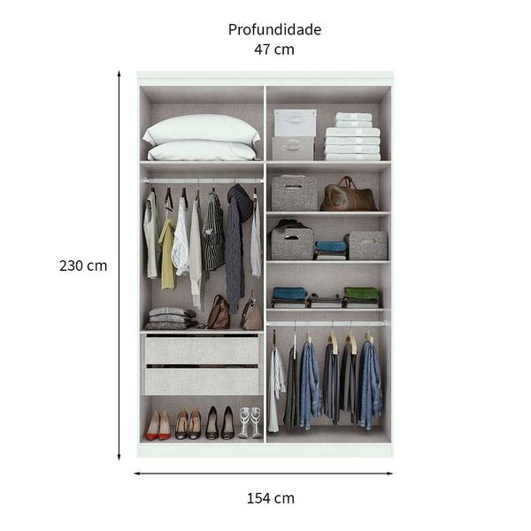 Imagem de Guarda-Roupa Solteiro Alonzo 4 PT 2 GV Branco