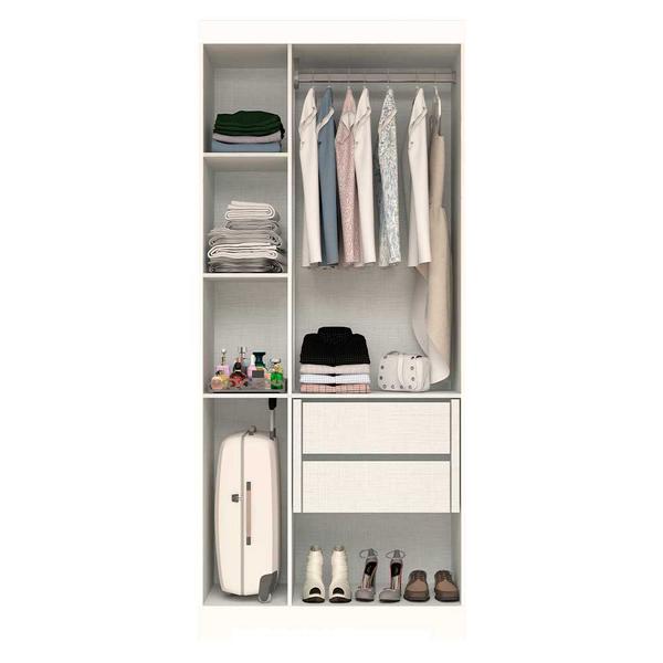 Imagem de Guarda Roupa Solteiro com 3 Portas e 2 Gavetas Lana Prime ACP MÓVEIS Branco - 100% MDF