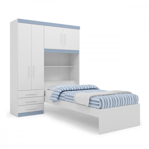 Imagem de Guarda Roupa Solteiro com Cama e Colchão Flex Color Turim Batrol