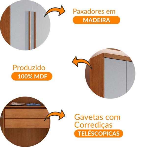 Imagem de Guarda Roupa Solteiro  Heros 4 Portas Com pés  Moderna