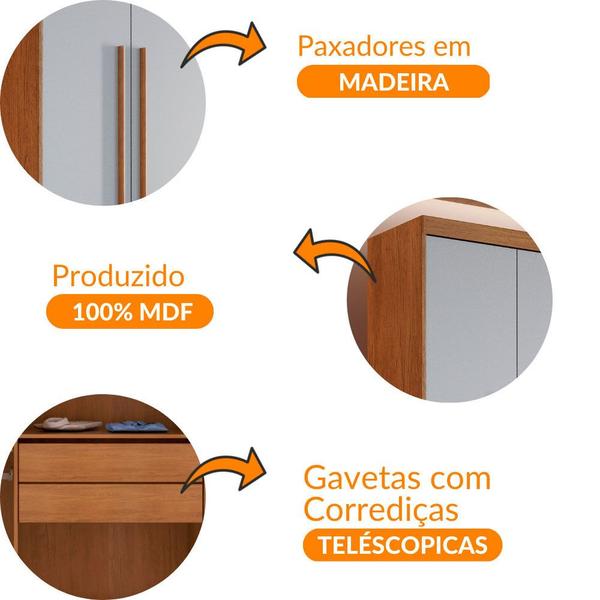 Imagem de Guarda Roupa Solteiro Heros 4 Portas MDF Com pés Moderna