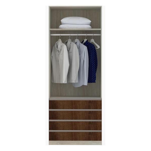 Imagem de Guarda-Roupa Solteiro Luciane 2 Portas 4 Gavetas Prime Plus 90 cm