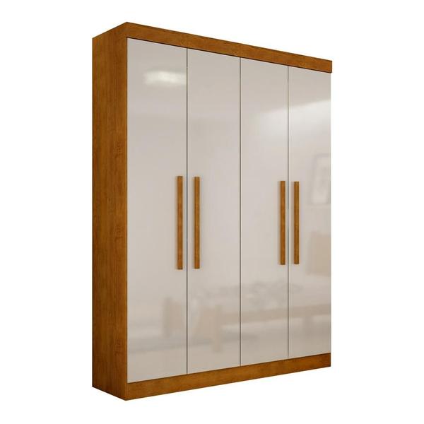 Guarda-Roupa Solteiro Malibu 4 PT Imbuia e Off White - Modern Guarda-Roupa Solteiro Malibu 4 PT Imbuia e Off White - Modern