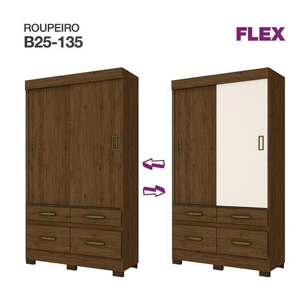 Imagem de Guarda Roupa Solteiro Marel Castanho Flex  Briz Móveis