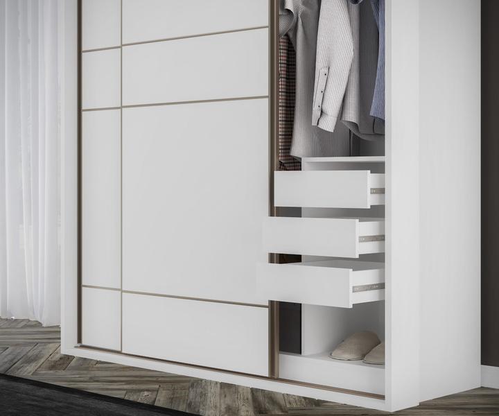 Imagem de Guarda Roupa Solteiro MDF 2 Portas 1 com Espelho 170 cm Qualitá Belmax