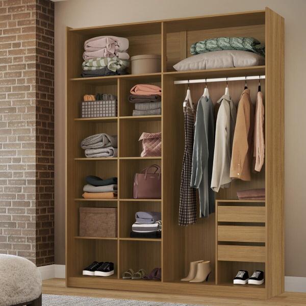 Imagem de Guarda Roupa Solteiro MDF 2 Portas 1 com Espelho 178,5 cm Raffinato Belmax