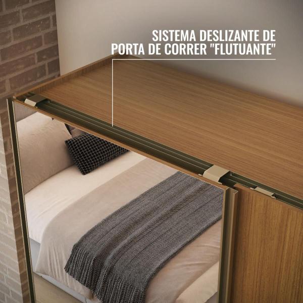 Imagem de Guarda Roupa Solteiro MDF 2 Portas 1 com Espelho 178,5 cm Raffinato Belmax