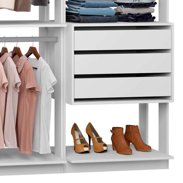 Imagem de Guarda-Roupa Solteiro Modulado Clothes 2 PT 3 GV Branco