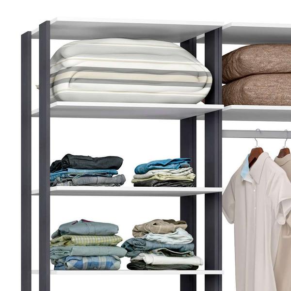 Imagem de Guarda-Roupa Solteiro Modulado Clothes II 3 GV Branco e Espresso