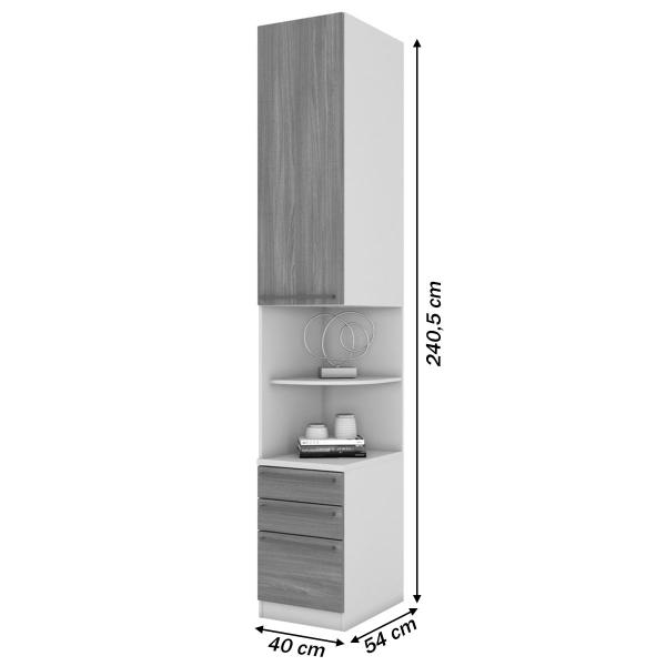 Imagem de Guarda-Roupa Solteiro Modulado Predileto 1 Porta 3 Gavetas Areia Hp/Jequitiba - Henn