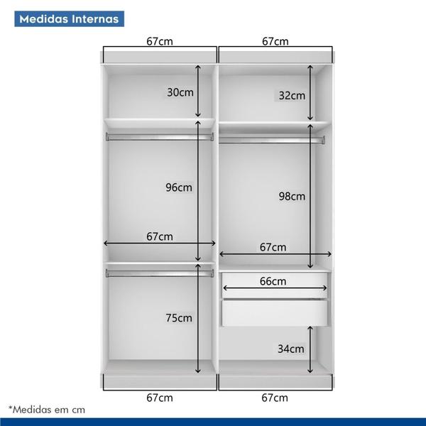 Imagem de Guarda Roupa Solteiro Premium Bella 138cm com Espelho 2 Portas 2 Gavetas Espresso Móveis