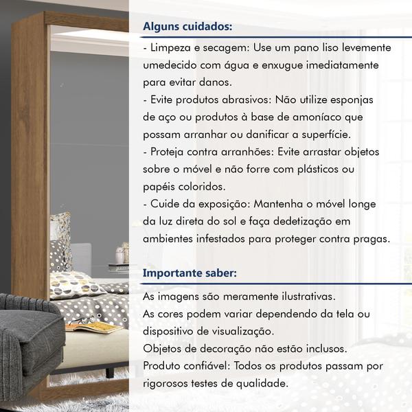 Imagem de Guarda Roupa Solteiro Premium Bella 138cm com Espelho 2 Portas 2 Gavetas Espresso Móveis