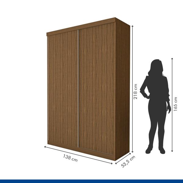 Imagem de Guarda Roupa Solteiro Premium Kiara 138cm 2 Portas 2 Gavetas Espresso Móveis