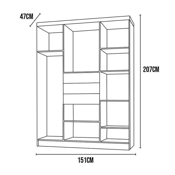 Imagem de Guarda Roupa Taurus 6 Portas 3 Gavetas Imperial Nature/Alasca - VLR