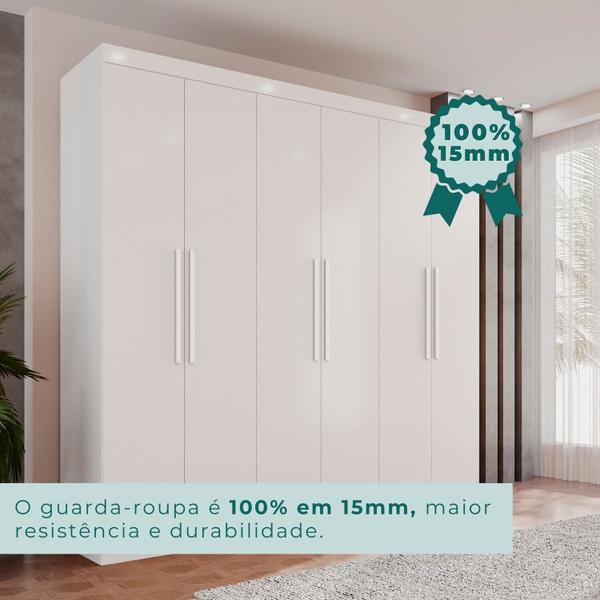 Imagem de Guarda-roupa Ubatuba Plus 6 Portas 3 Gavetas Branco Neve