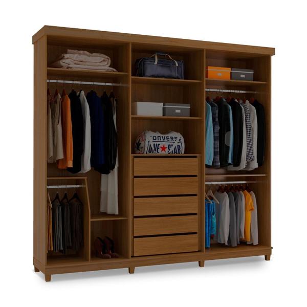 Imagem de Guarda-roupa Valencia 6 Portas 100% Mdf Nogueira/Gianduia