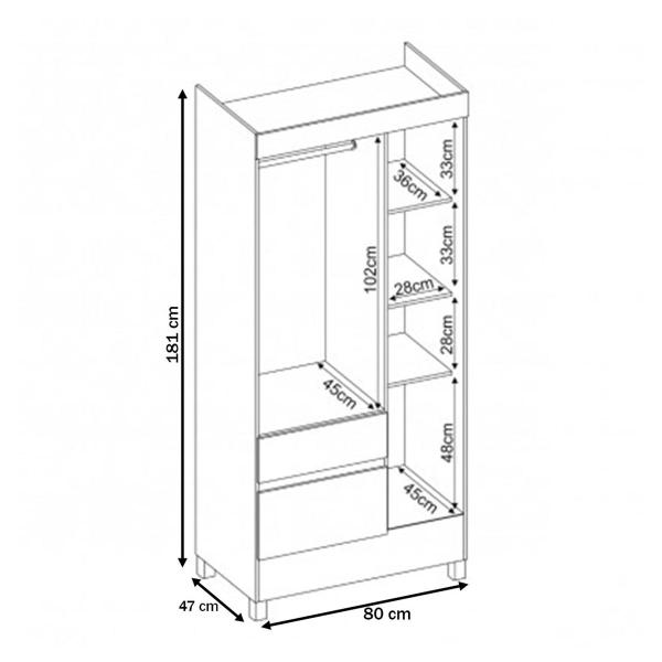 Imagem de Guarda-Roupa Wind 3 Portas Branco/Rosa/Branco - Demóbile