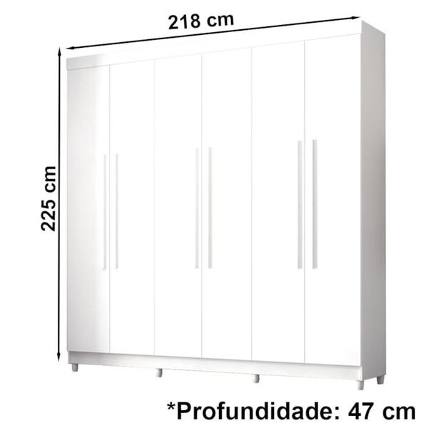 Imagem de Guarda Roupas 06 Portas 02 Gavetas 10037 Branco VLR