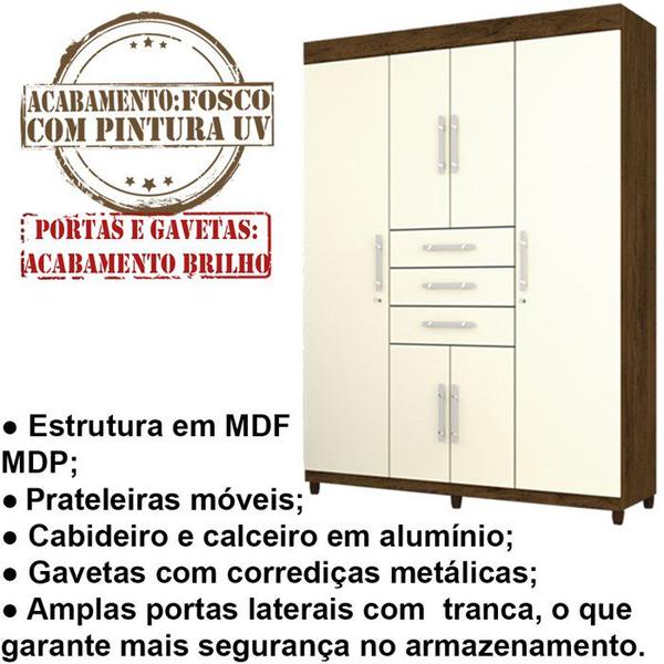 Imagem de Guarda Roupas 06 Portas E 03 Gavetas 10020 Imbuia Champanhe VLR