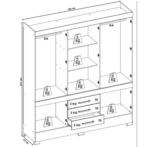 Imagem de Guarda Roupas Casal 10 Portas 3 Gavetas com Espelhos New Murano Demóbile