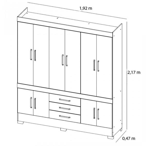 Imagem de Guarda Roupas Casal 10 Portas 3 Gavetas com Espelhos New Murano Demóbile