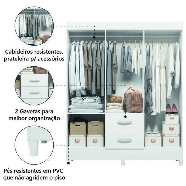 Imagem de Guarda Roupas Casal 6 Portas 2 Gavetas Mobi Branco Flex Albatroz