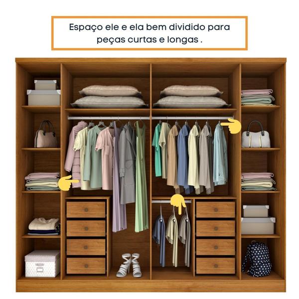 Imagem de Guarda Roupas Casal 6 Portas 8 Gavetas com Pés Portugal Espresso Móveis